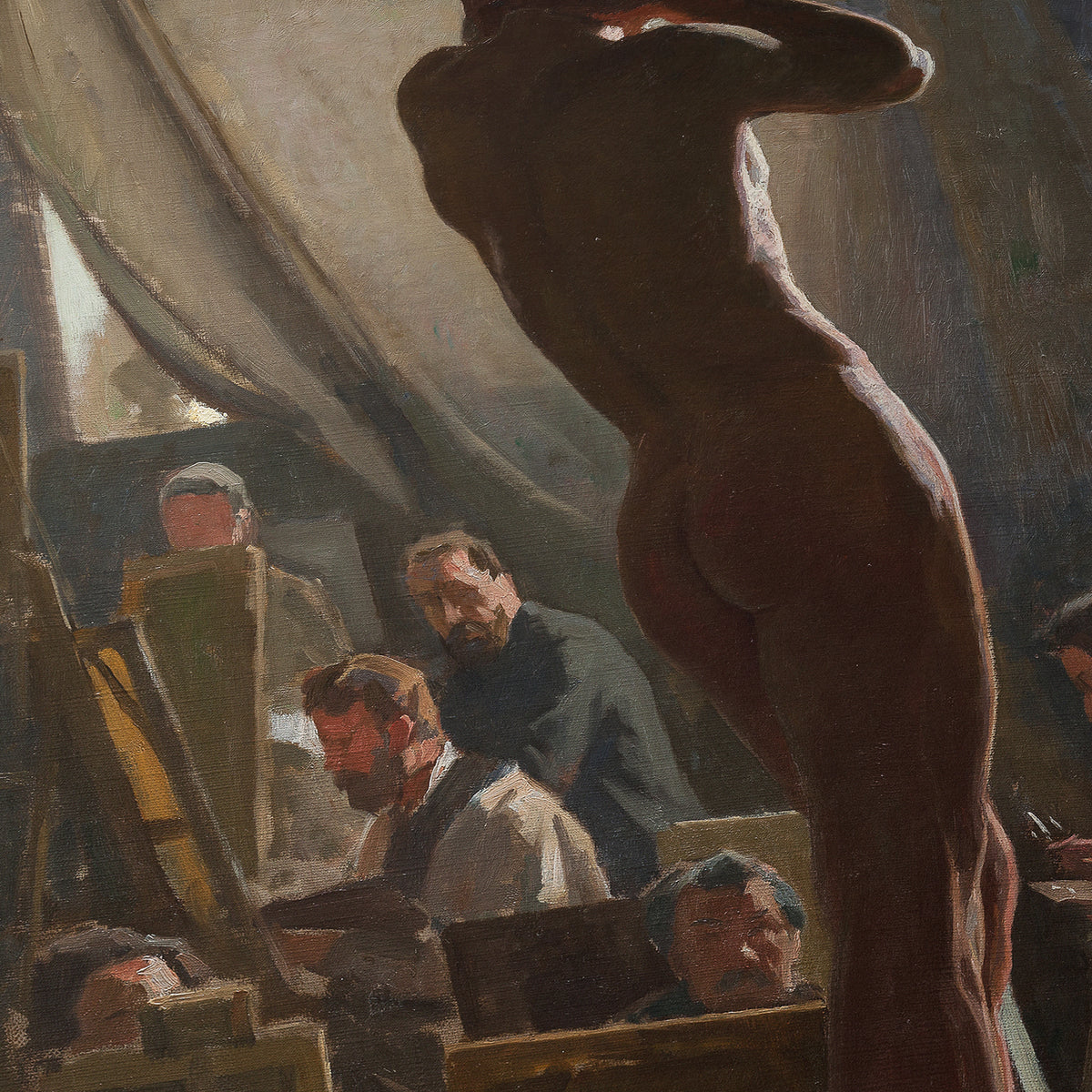 Male Nude in the Studio of Bonnat | Laurits Tuxen | 1877