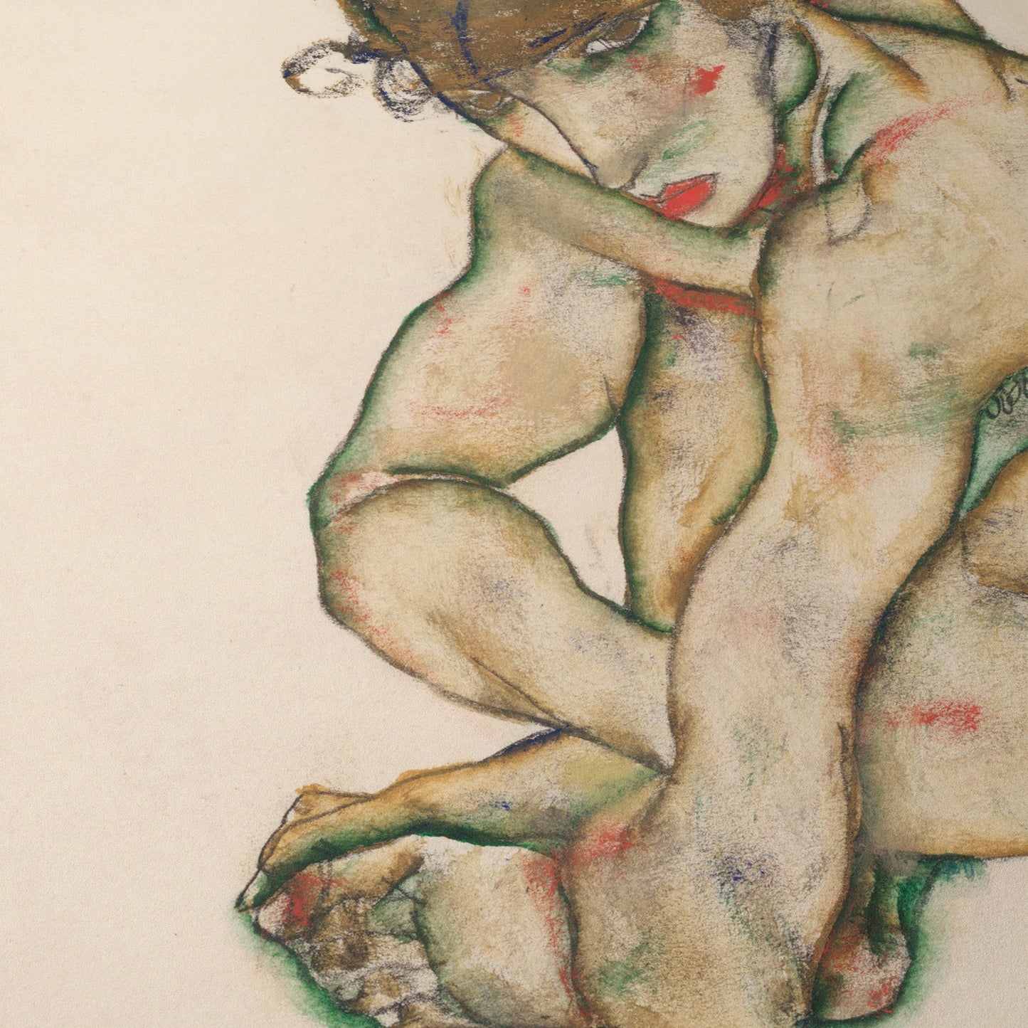 Crouching Nude Girl | Egon Schiele | 1918