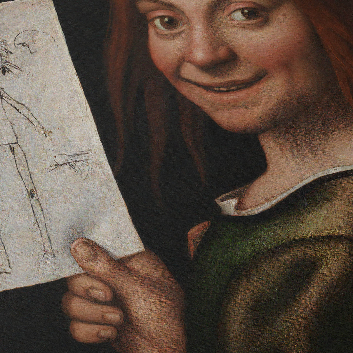 Portrait of a Young Boy Holding a Child's Drawing | Giovanni Francesco Caroto | c. 1515