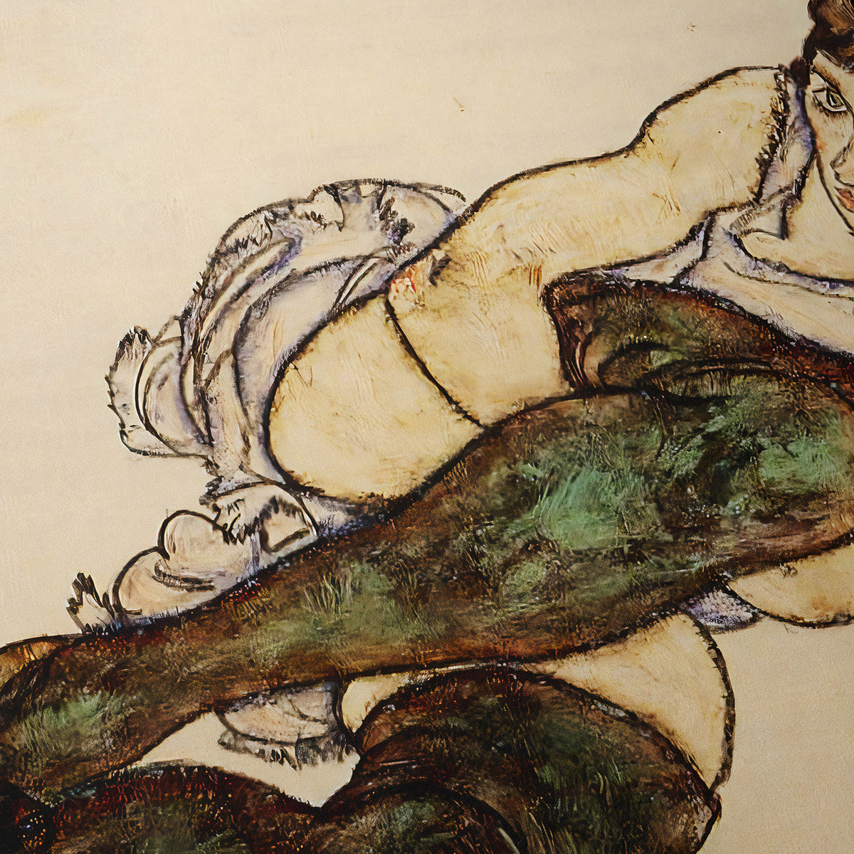 Reclining Woman with Green Stockings | Egon Schiele | 1917