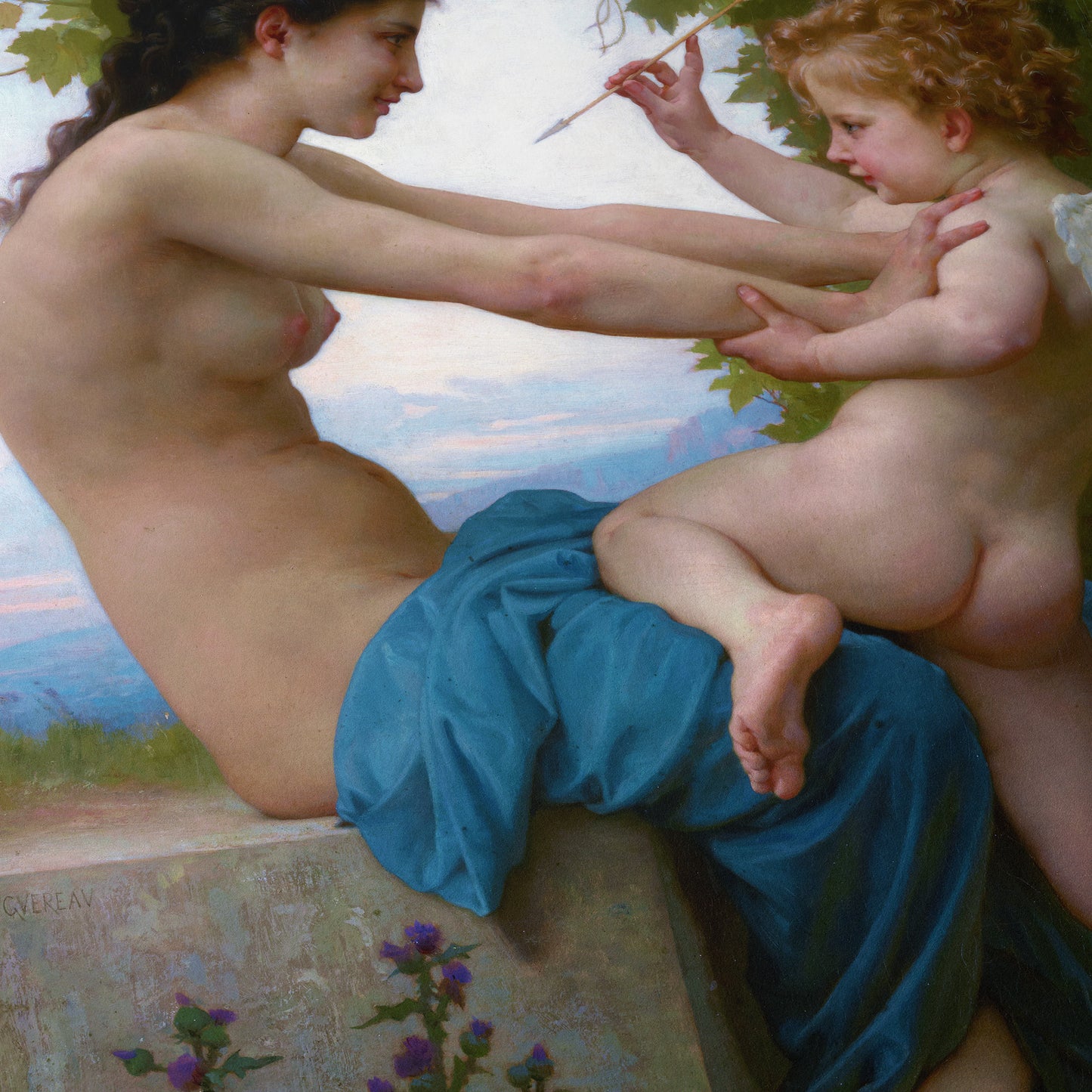 A Young Girl Defending Herself Against Love | William-Adolphe Bouguereau | 1880