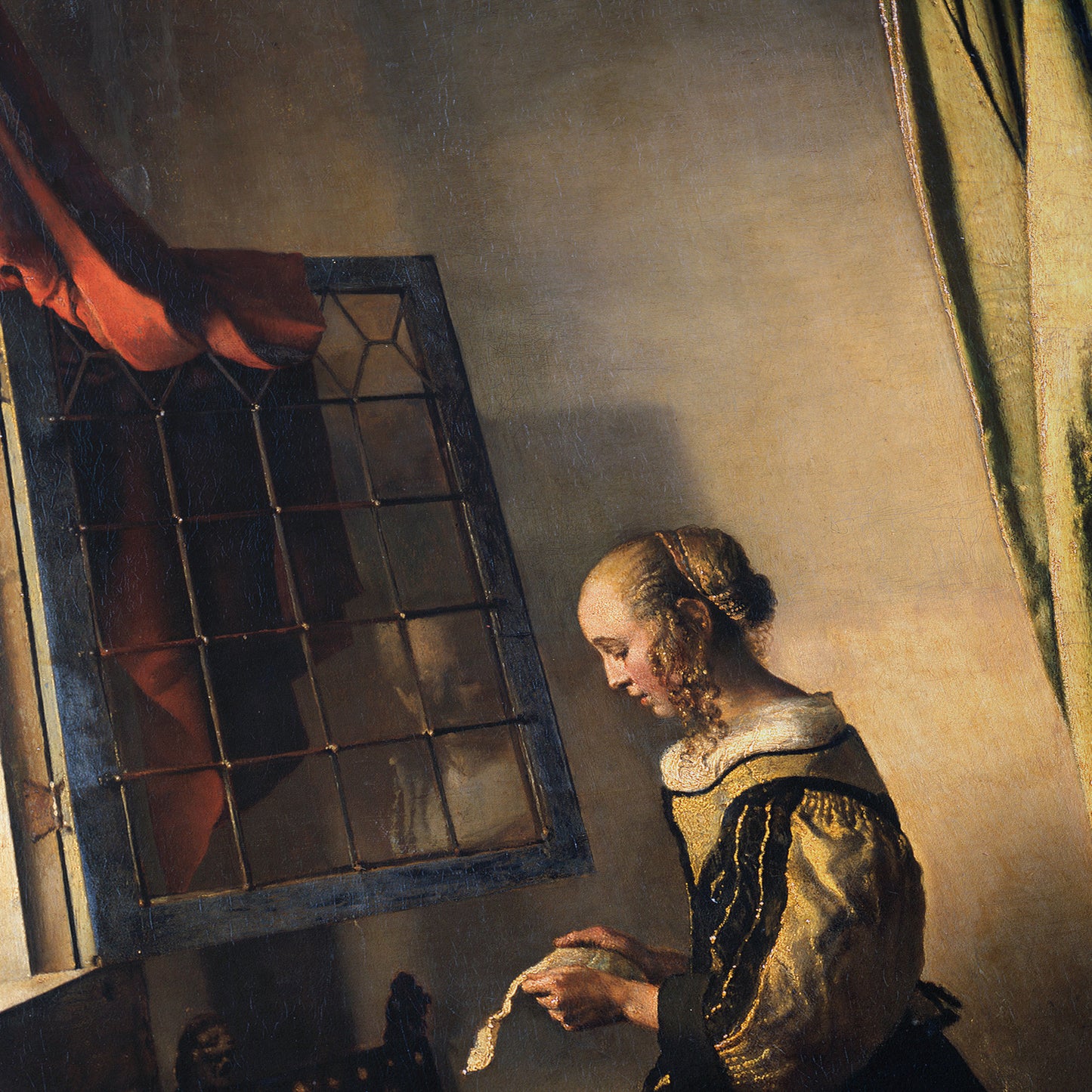Girl Reading a Letter at an Open Window (Before Restoration) | Johannes Vermeer | 1657