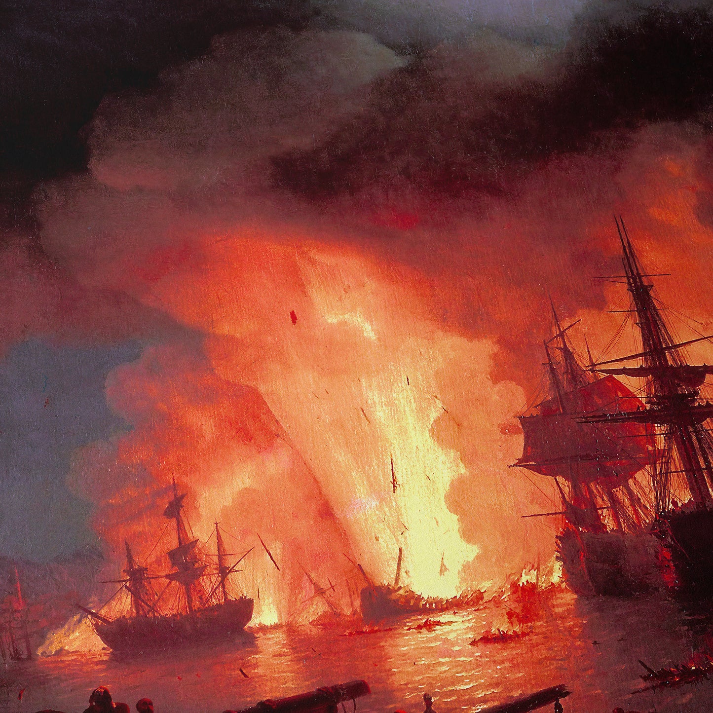 Battle of Çesme at Night | Ivan Aivazovski | 1848