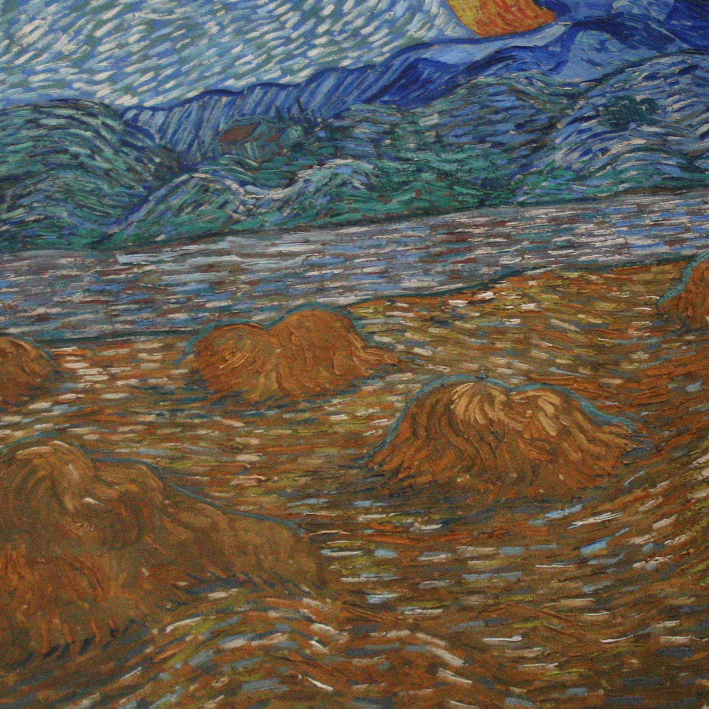Landscape with Wheat Sheaves and Rising Moon | Vincent van Gogh | 1889