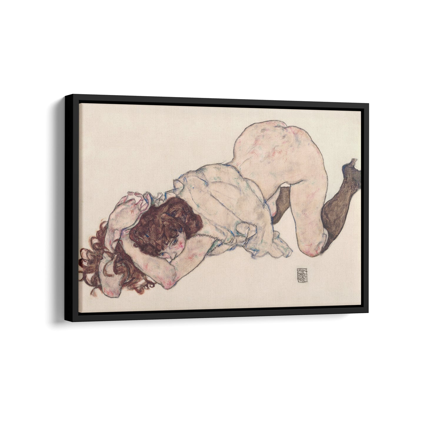 Kneeling girl, Resting on Both Elbows | Egon Schiele | 1917