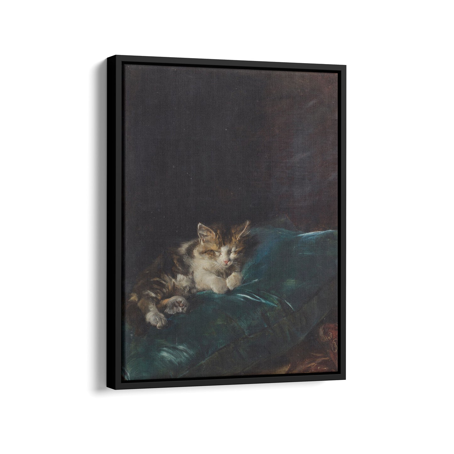 Cat Sleeping on a Cushion | Francisco Domingo Marqués | 1892