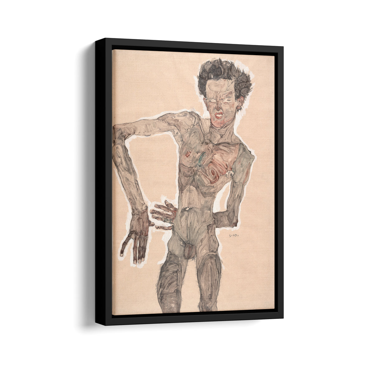 Nude Self-Portrait, Grimacing | Egon Schiele | 1910