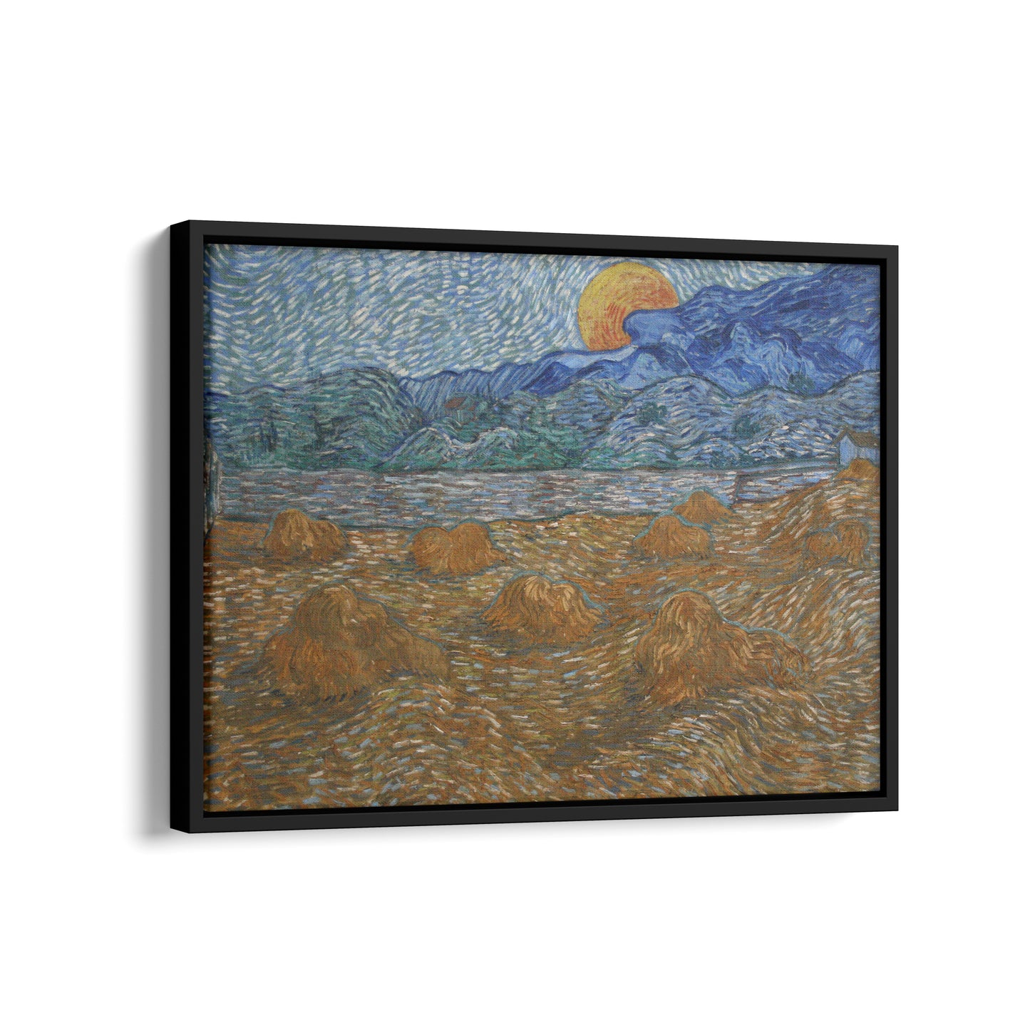 Landscape with Wheat Sheaves and Rising Moon | Vincent van Gogh | 1889