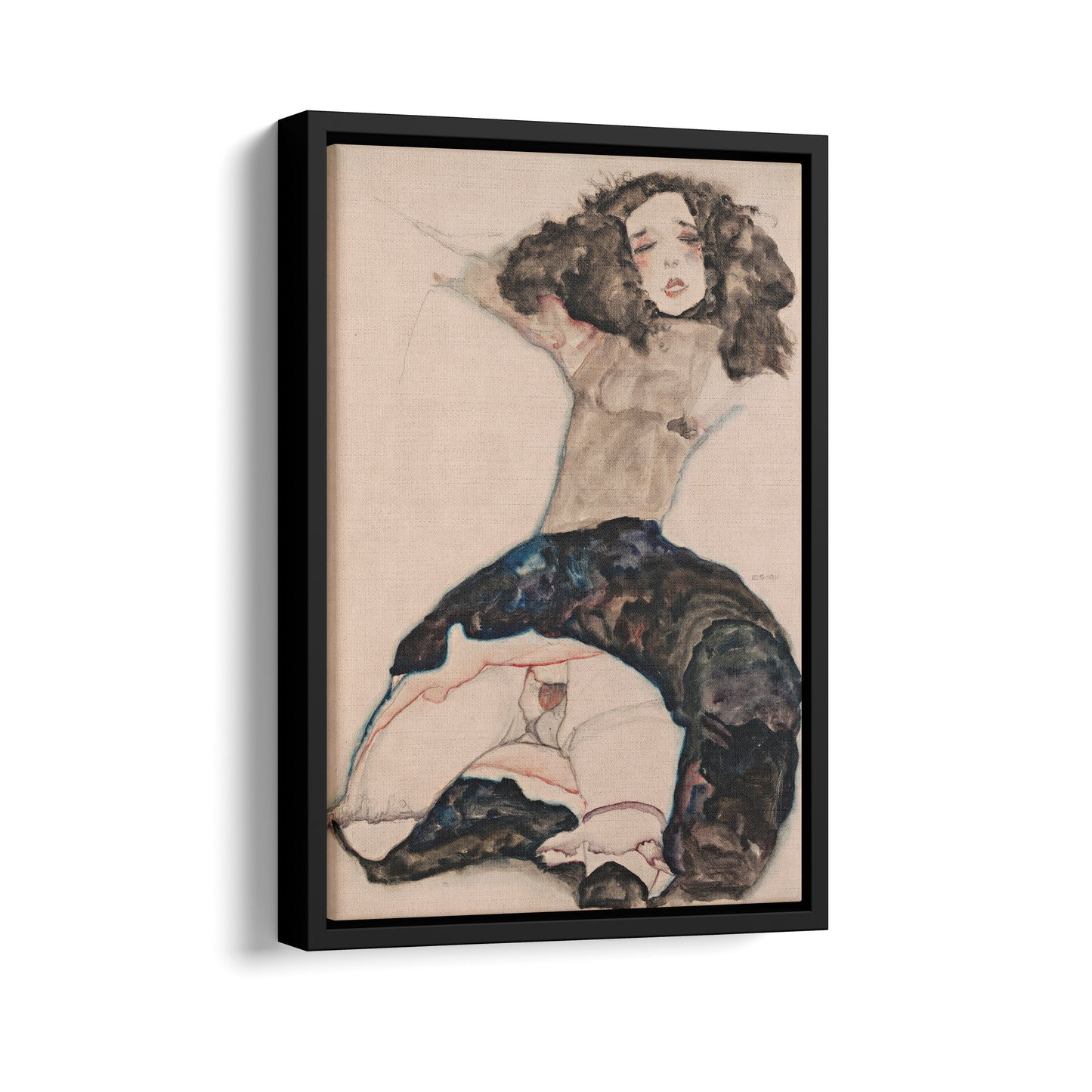 Black-Haired Girl with Lifted Skirt | Egon Schiele | 1911