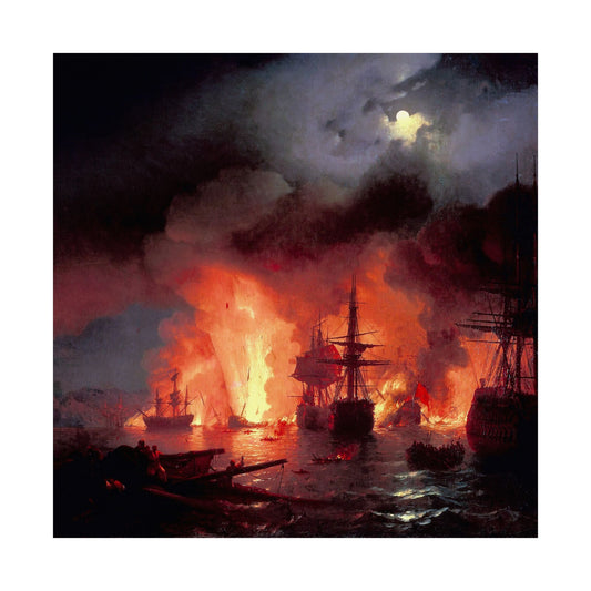 Battle of Çesme at Night | Ivan Aivazovski | 1848