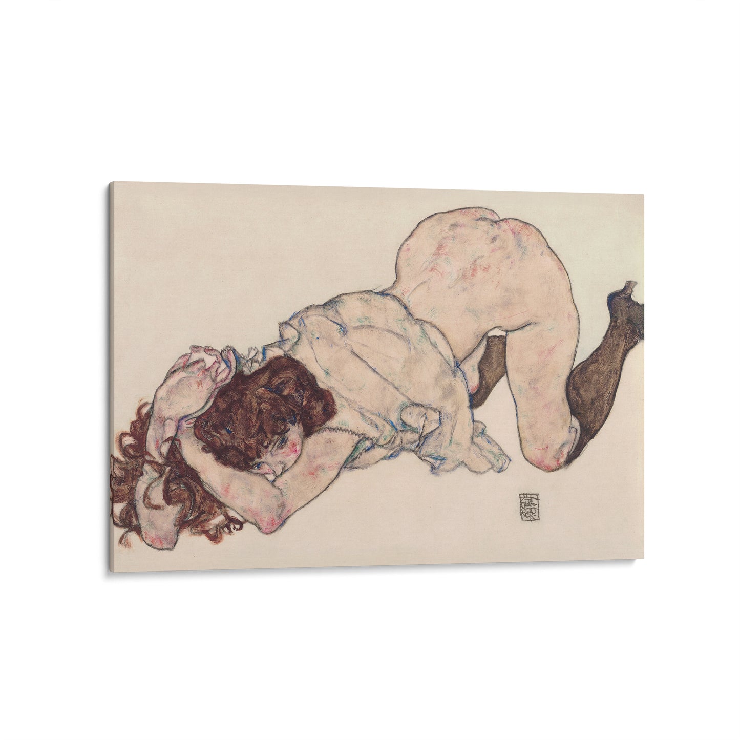Kneeling girl, Resting on Both Elbows | Egon Schiele | 1917