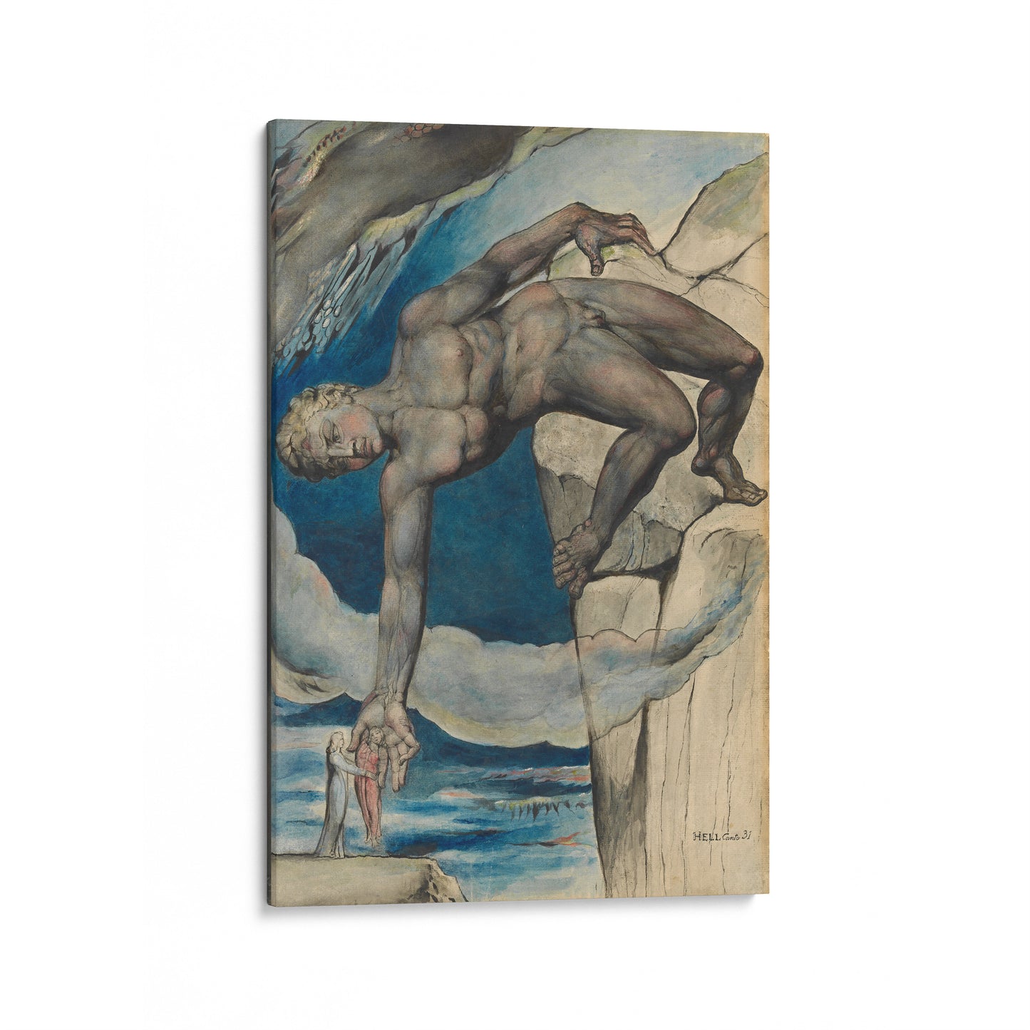Antaeus Setting Down Dante and Virgil in the Last Circle of Hell | William Blake | 1824-27