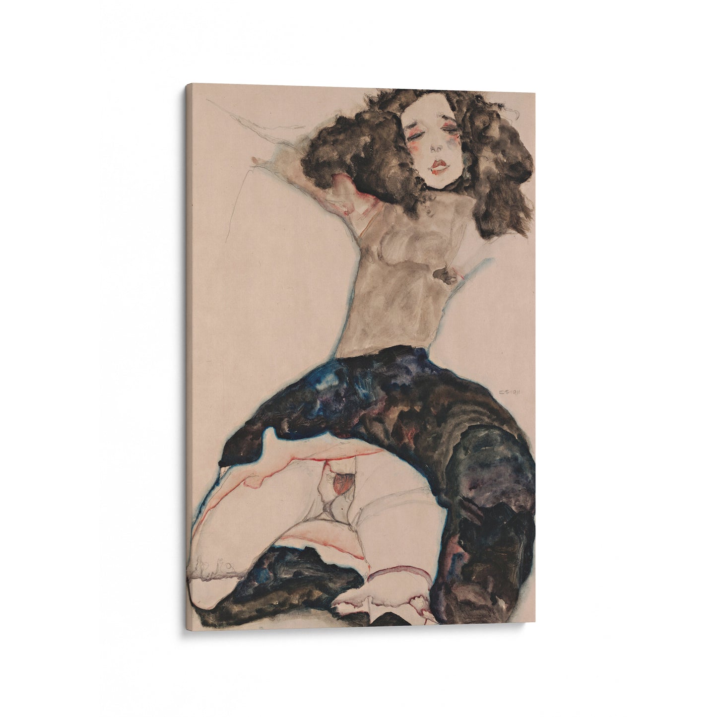 Black-Haired Girl with Lifted Skirt | Egon Schiele | 1911