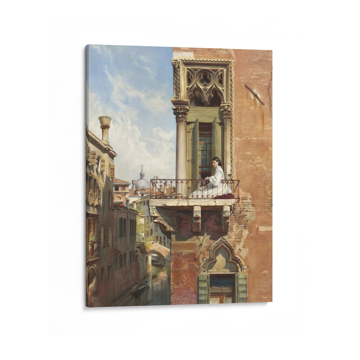 Anna Passini on the Balcony of the Palazzo Priuli in Venice | Ludwig Passini | c. 1886