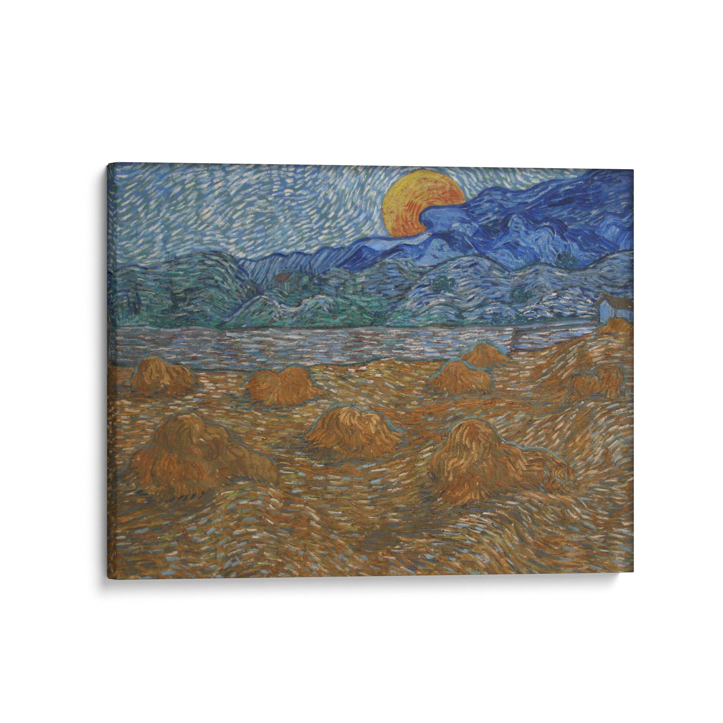 Landscape with Wheat Sheaves and Rising Moon | Vincent van Gogh | 1889