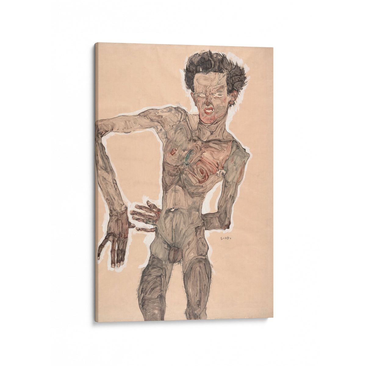 Nude Self-Portrait, Grimacing | Egon Schiele | 1910