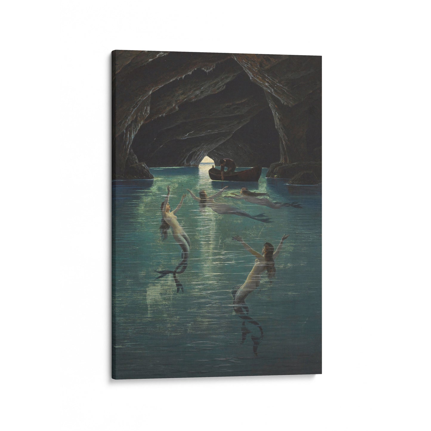 Fisherman and Mermaids in the blue Grotto in Capri | Hermann Corrodi | 20th Century