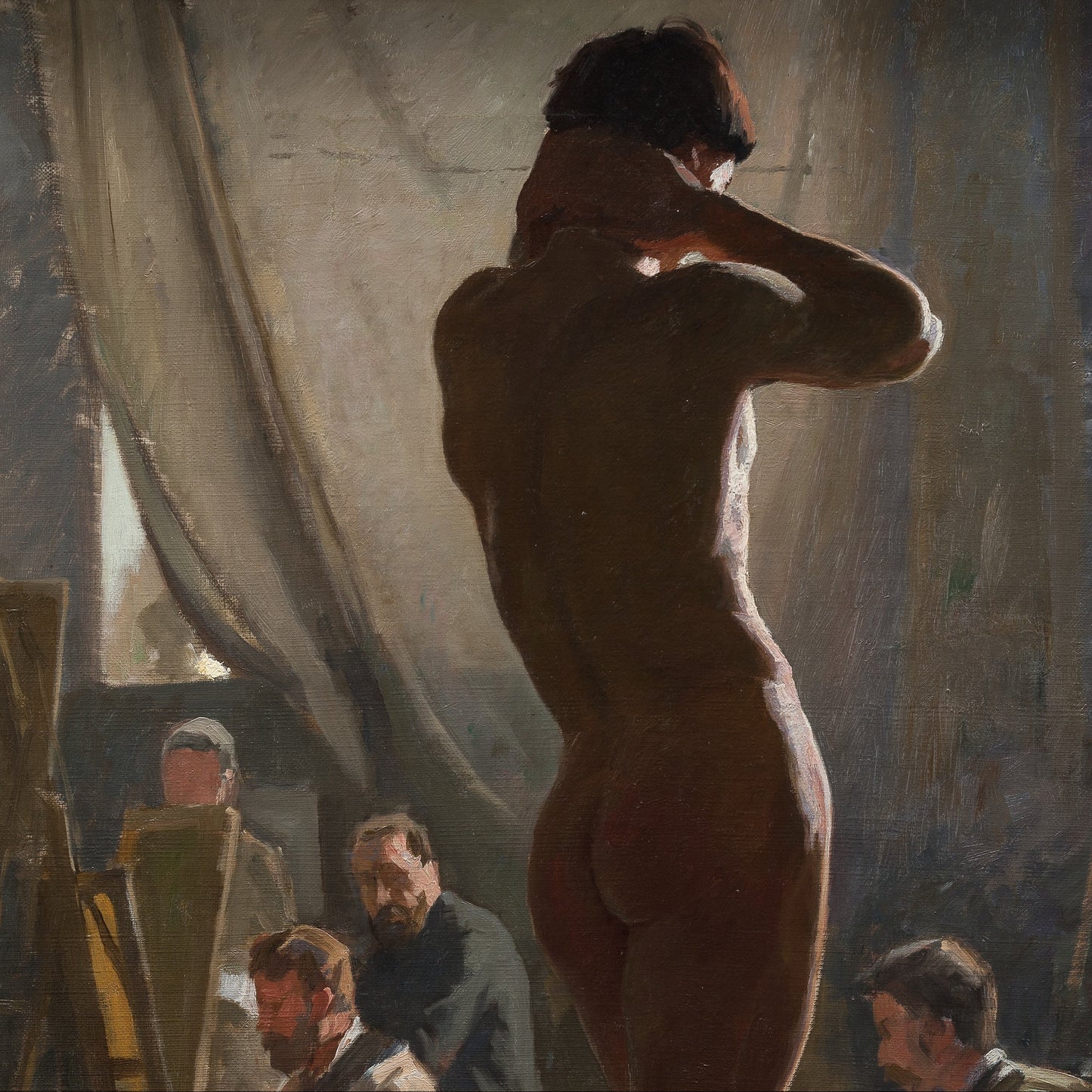 Male Nude in the Studio of Bonnat | Laurits Tuxen | 1877