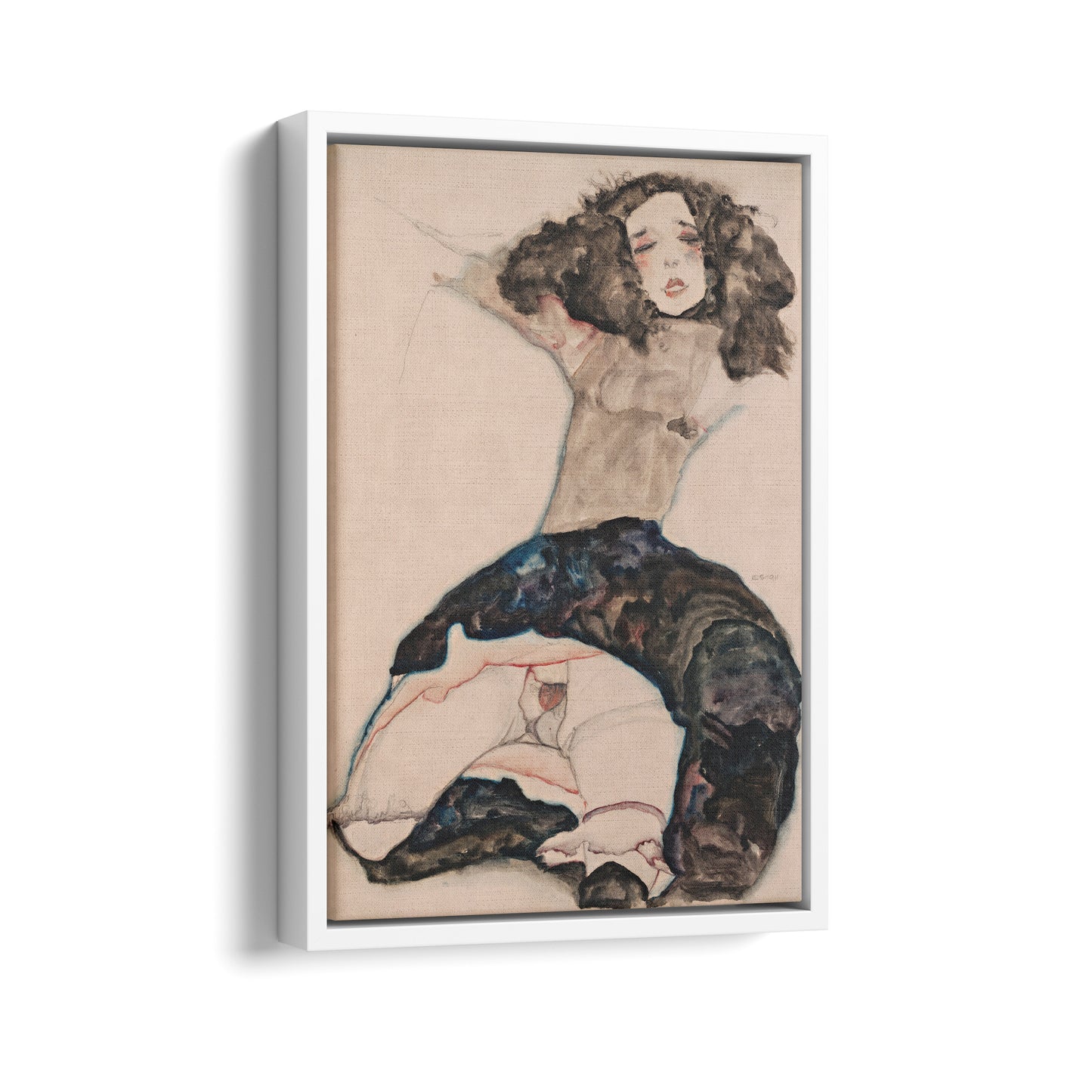 Black-Haired Girl with Lifted Skirt | Egon Schiele | 1911