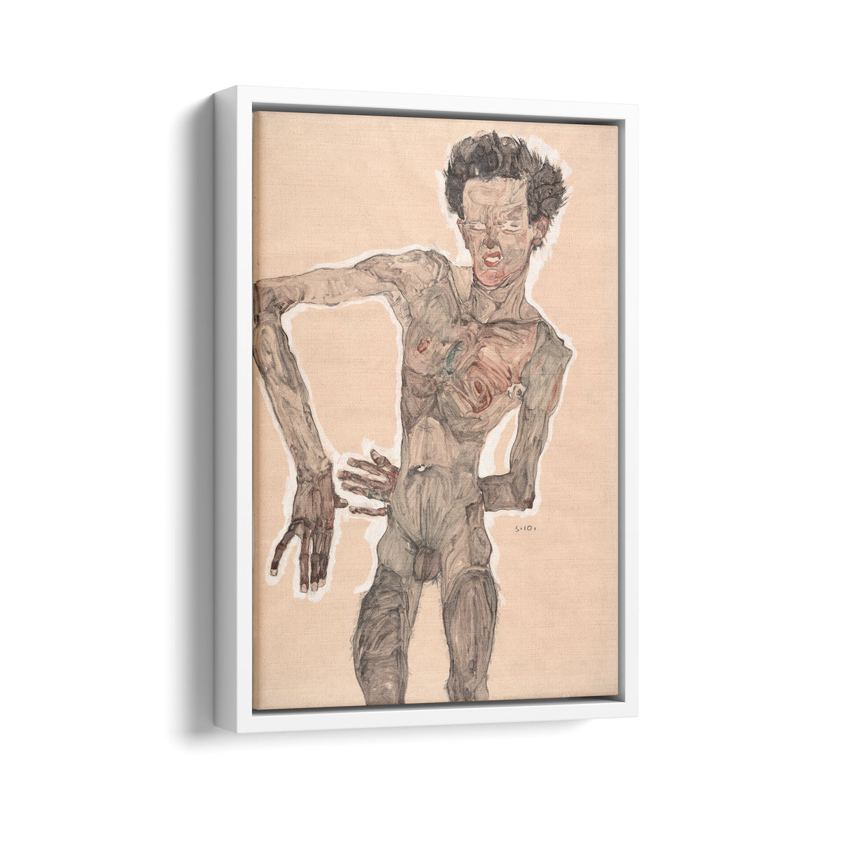 Nude Self-Portrait, Grimacing | Egon Schiele | 1910
