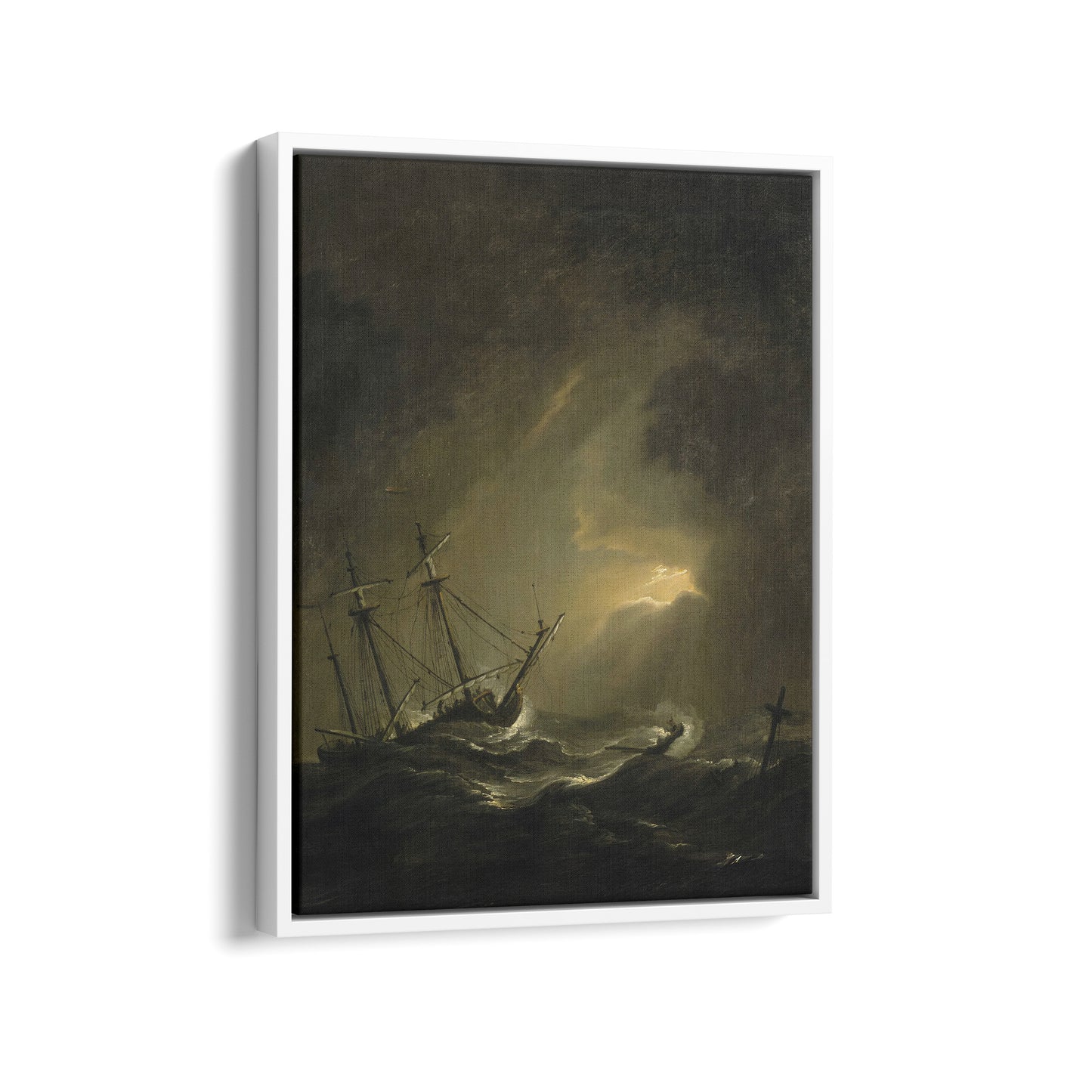 A Small Dutch Ship Riding out a Storm | Williem Van de Velde The Younger | 1700s