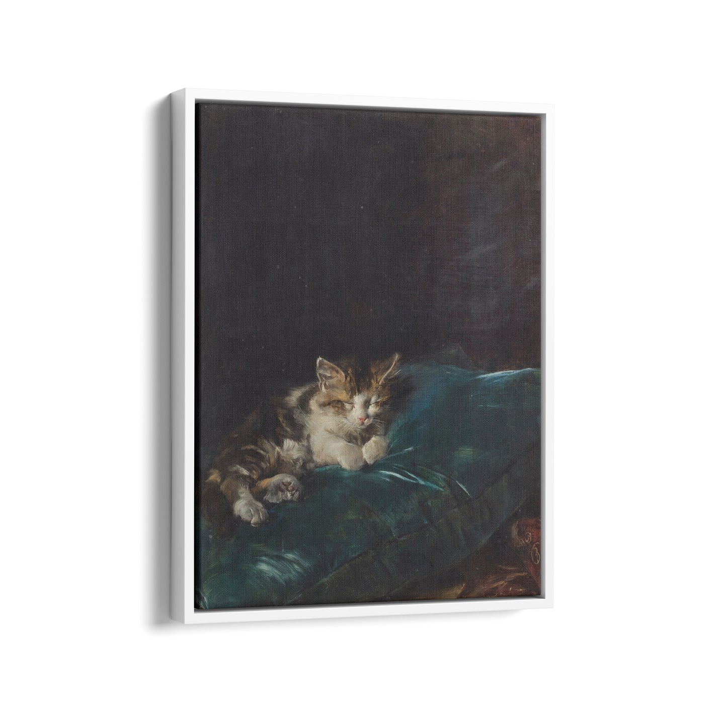 Cat Sleeping on a Cushion | Francisco Domingo Marqués | 1892