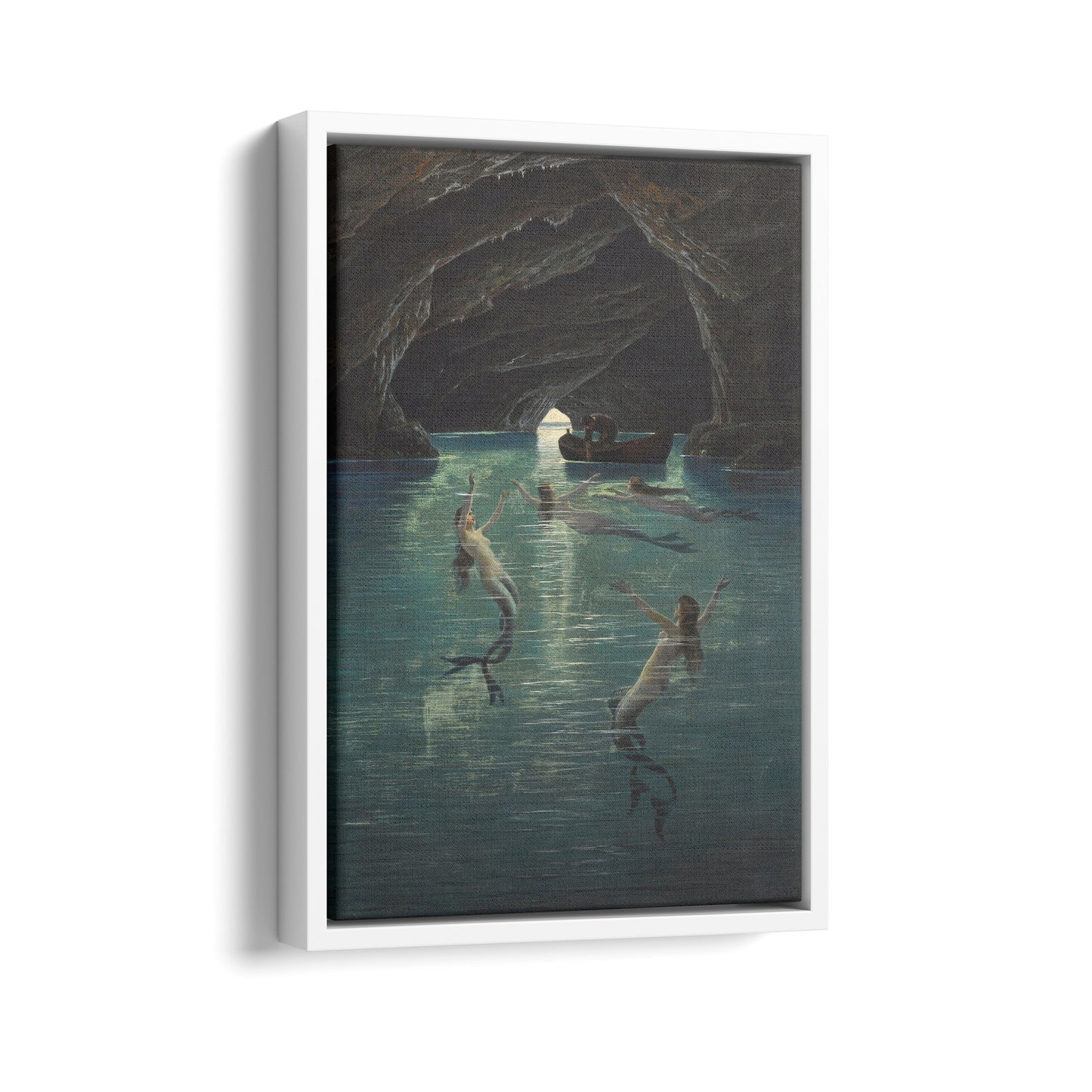 Fisherman and Mermaids in the blue Grotto in Capri | Hermann Corrodi | 20th Century