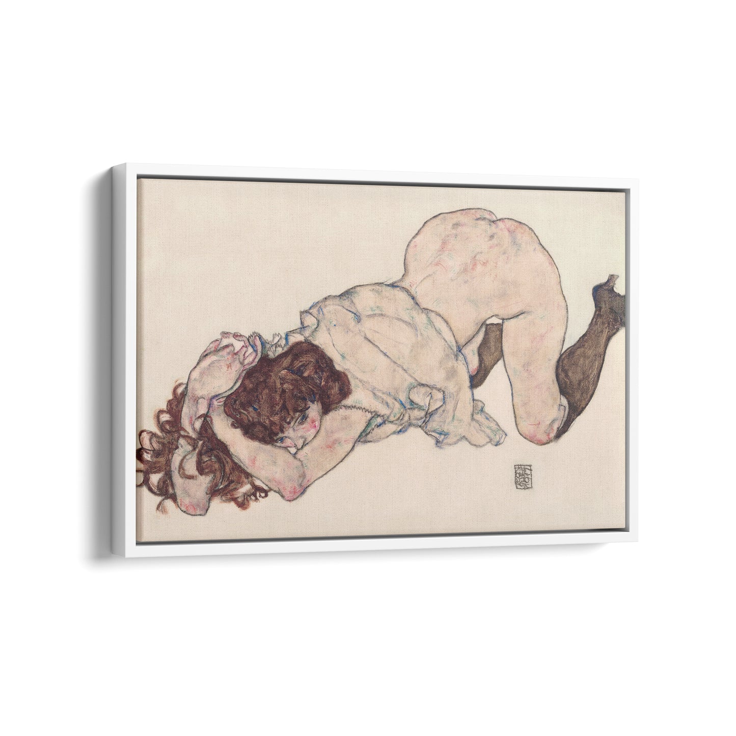 Kneeling girl, Resting on Both Elbows | Egon Schiele | 1917