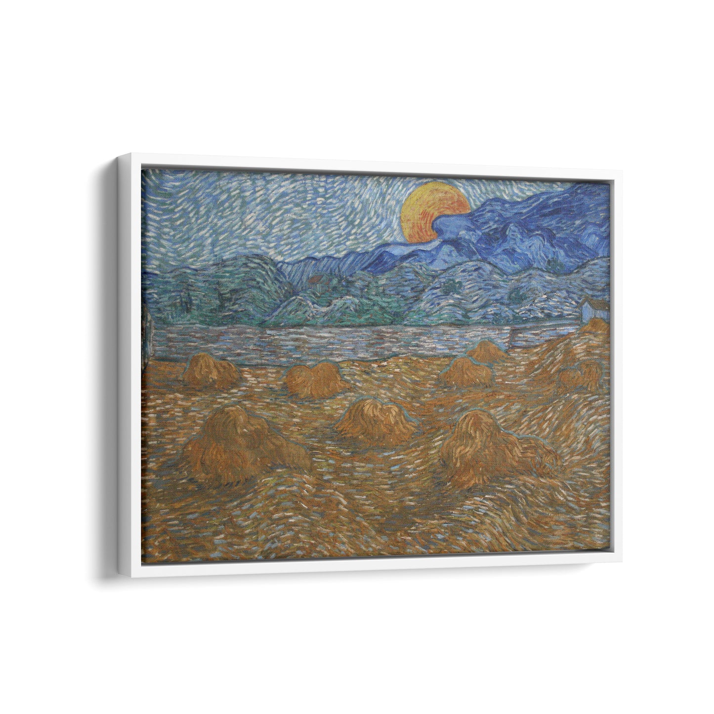 Landscape with Wheat Sheaves and Rising Moon | Vincent van Gogh | 1889