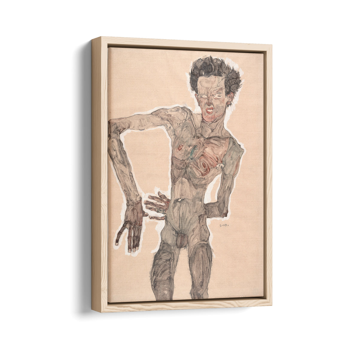 Nude Self-Portrait, Grimacing | Egon Schiele | 1910