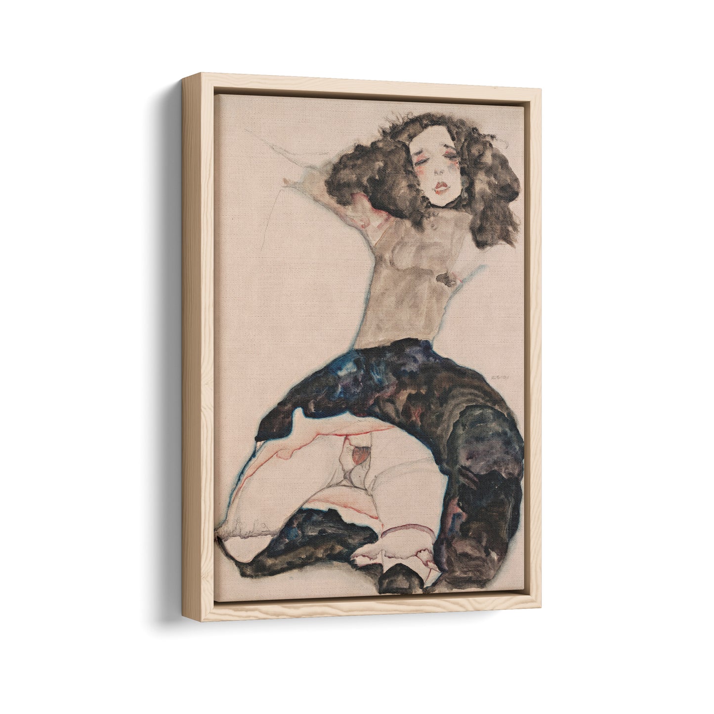 Black-Haired Girl with Lifted Skirt | Egon Schiele | 1911
