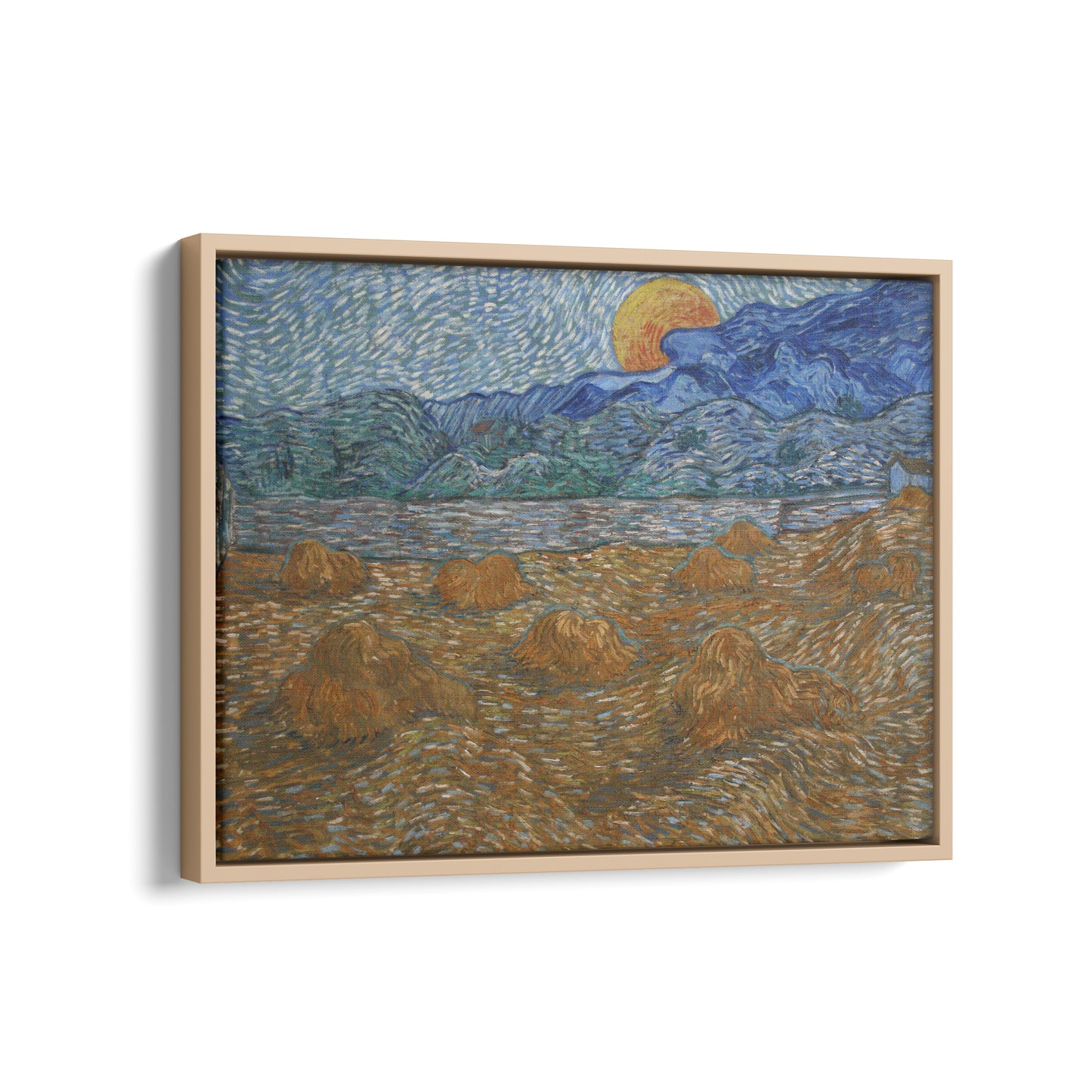 Landscape with Wheat Sheaves and Rising Moon | Vincent van Gogh | 1889