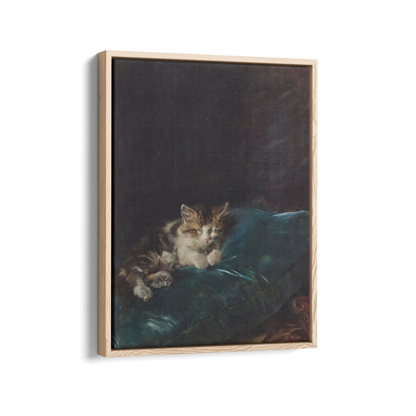 Cat Sleeping on a Cushion | Francisco Domingo Marqués | 1892