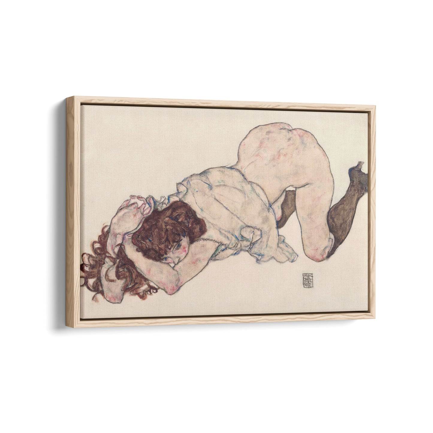 Kneeling girl, Resting on Both Elbows | Egon Schiele | 1917