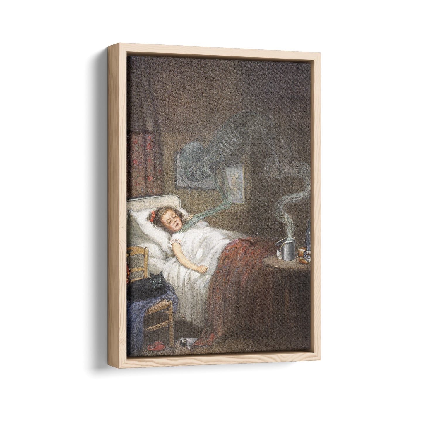 Ghostly Skeleton Trying to Strangle a Sick Child (Diphtheria) | Richard Tennant Cooper | 20th Century