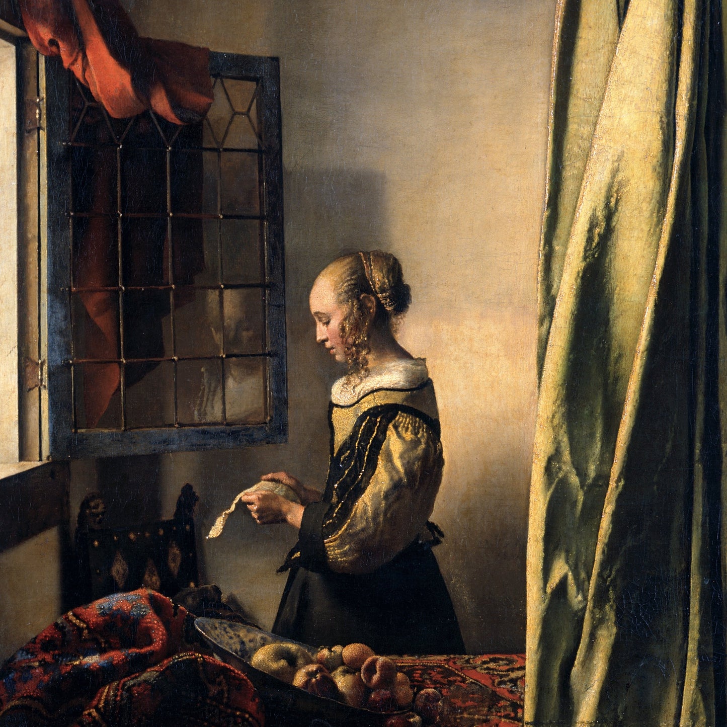 Girl Reading a Letter at an Open Window (Before Restoration) | Johannes Vermeer | 1657