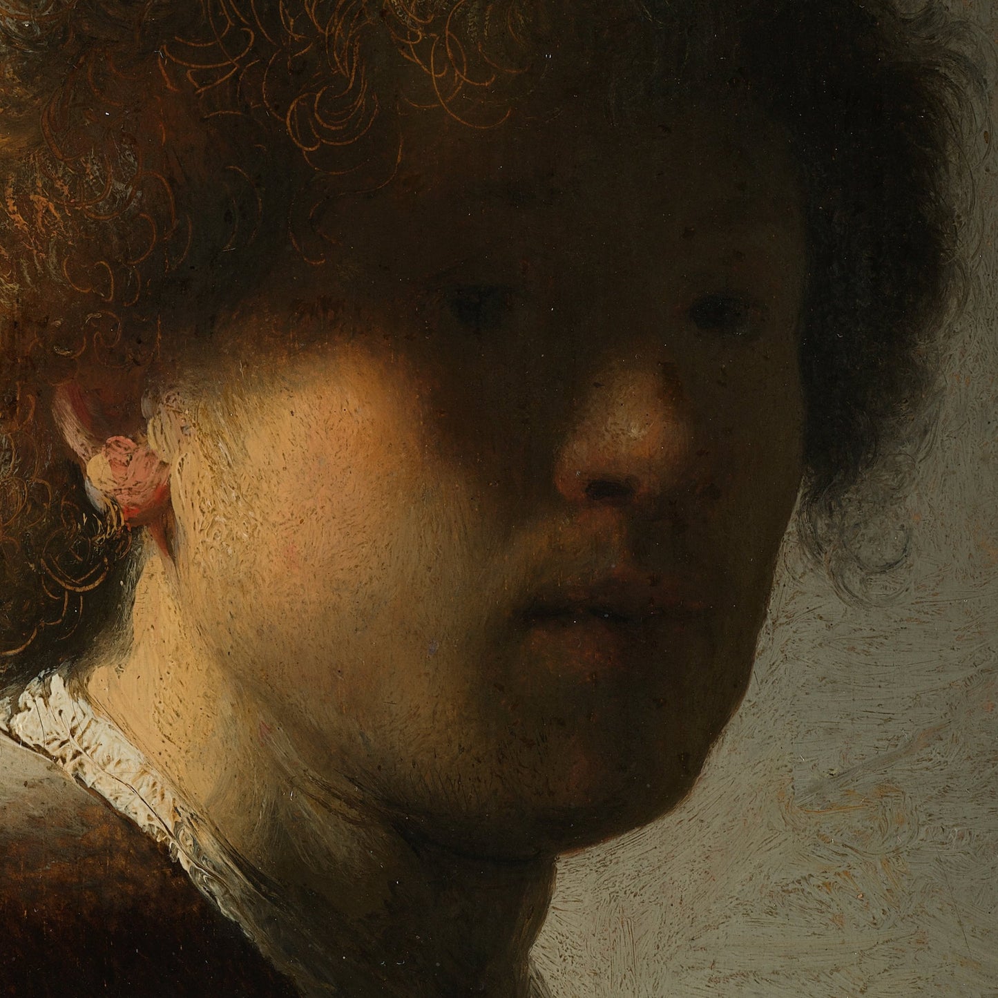 Self-Portrait with Dishevelled Hair | Rembrandt | 1628