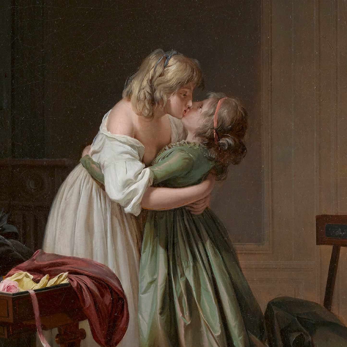 Two Young Women Kissing | Louis-Léopold Boilly | 1790-94